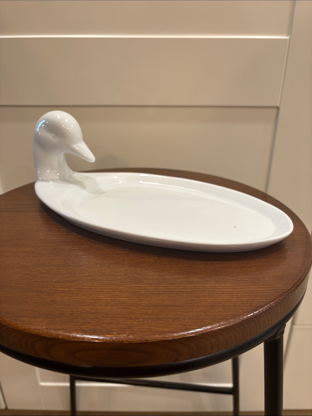 White Ceramic Duck-Shaped Serving Tray